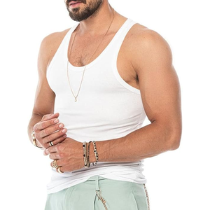 Fabricant sur mesure de débardeurs pour hommes, débardeurs de sport élastiques de couleur unie, débardeurs de musculation, débardeurs de fitness, débardeurs de course à pied pour hommes - Product Image 2