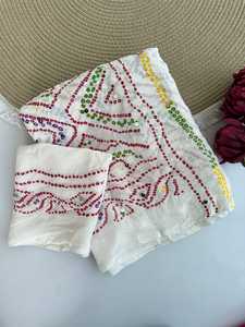 Sari de novia indio moderno de Bollywood, de tela crepé de muselina pura con trabajo de espejo, para verano e invierno, a la moda, para mujer, para fiestas festivas - Product Image 6