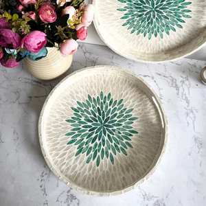 Plateau incrusté d'os et de résine fait à la main Plateau de service décoratif de qualité supérieure pour le café, la cuisine, les collations, les boissons, les repas et les cadeaux - Product Image 2