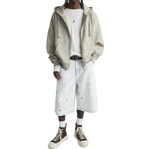 กางเกงยีนส์ขาดเป็นกรดของผู้ชายวินเทจกางเกงสไตล์สตรีทแวร์ผลิตตามสั่ง - Product Image 1