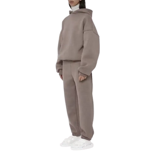 Ensemble survêtement deux pièces de luxe personnalisé en gros, molleton épais, hiver, hip-hop, surdimensionné, ample, en coton, pour - Product Image 6