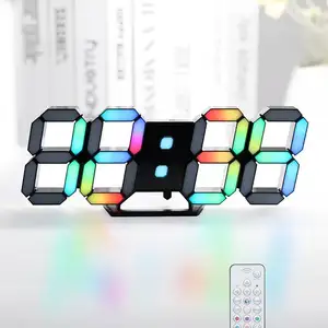 Innovation Promotion Products 3D LED Digital Large Wall Clock Modern Glowing Night Date Temperature Calendar Alarm Table Clock