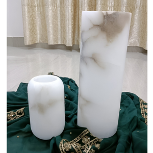 Soporte de vela de piedra de alabastro de lujo hecho a mano forma personalizada directo de fábrica al por mayor mejor precio festivo garantizado Navidad - Product Image 1