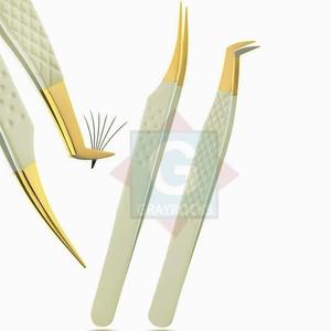 Pinzas de extensión de pestañas de la mejor calidad Pinzas injertadas de pestañas de belleza de acero inoxidable - Product Image 1