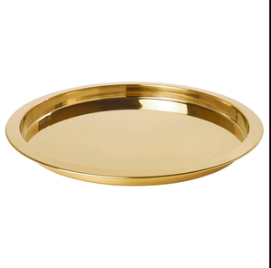 Ensemble de 2 plateaux de service alimentaire en aluminium de qualité supérieure, forme ronde, plateau à fruits en aluminium de forme personnalisée - Product Image 5
