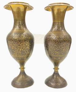 Ensemble de vases à fleurs en laiton de qualité supérieure Vase de table deux pièces personnalisé au design moderne pour la présentation de la chambre à coucher - Product Image 5