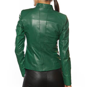 Chaqueta de Cuero Genuino para Mujer, Diseño 2026, Color Personalizado, Tejida, Transpirable, Ecológica, de Alta Calidad, al por Mayor, Cuello Alto, para Invierno - Product Image 6