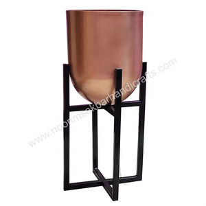 Maceta de metal negro con recubrimiento de polvo de cobre-Macetas modernas con soportes, soportes para macetas Ideal para decoración interior del hogar - Product Image 2