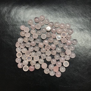 หินอัญมณีกึ่งมีค่าขนาด6มม. ทำจากหินควอตซ์ทรงหลังเบี้ยคริสตัลสีชมพูธรรมชาติขนาด5มม. ได้รับการรับรองมาตรฐานเกรด AAA - Product Image 3