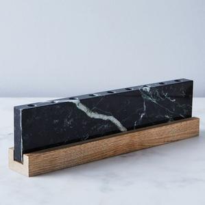 Modern <b>White</b> Marble Triangular Menorah Elegant Geometric Candle Holder Judaica Hanukkiah Handmade Stone Decor for Home and Gifts - Product Image 2