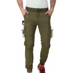 Pantalons cargo décontractés pour hommes personnalisés, 100% coton, velours côtelé, non tissé, respirant, écologiques - Product Image 2