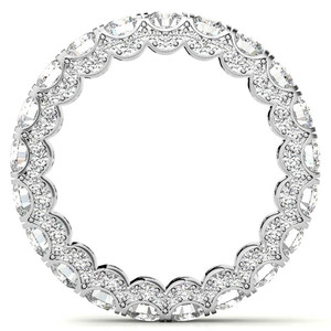 แหวนเพชรโมอิสซาไนต์ทรงบริลเลียนต์คัท รุ่น Eternity Band สำหรับผู้หญิง เงินแท้ 925 ชุบโรเดียม ประดับเพชรแบบ Prong Setting ดีไซน์คลาสสิก เหมาะสำหรับเป็นแหวนหมั้น - Product Image 5