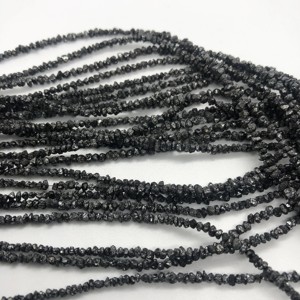 ลูกปัดอัญมณีสีดำธรรมชาติ2มม. ลูกปัดแบบไม่เจียระไนหยาบขนาด20กะรัต - Product Image 2