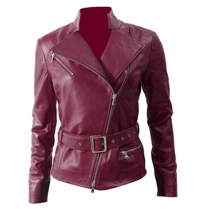 Chaqueta corta de cuero genuino para mujer de otoño cremallera de moda básica con característica transpirable ropa de calle de motocicleta suave para damas - Product Image 5