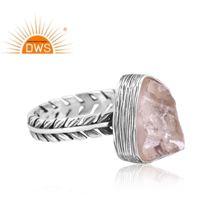 Hot Selling Oxidized 925 <b>Sterling</b> <b>Silver</b> Natural Herkimer Diamond <b>Set</b> Statement Band <b>Ring</b> Custom Jewelry Manufacturer - Product Image 3