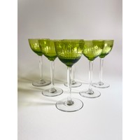 Ensemble de verres à vin en cristal Baccarat Nancy, deux verres couleur olive, faits à la main, écologiques, modernes, luxueux, personnalisés, légers, élégants