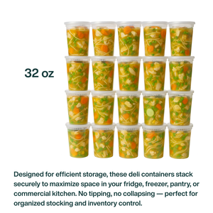 ProTakeOut [34 Oz] Contenedores de PP Resistentes para Deli con Tapas, 20 Sets, Dimensiones 4.63x5.61, Aptos para Microondas y Congelador, Duraderos - Product Image 2