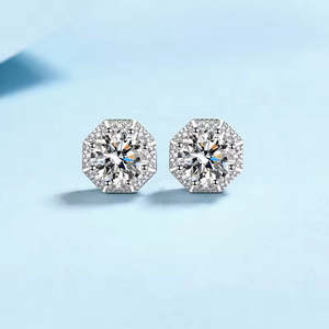 NOVAMART Fine 2 Ct Glimmer Guard D/VVS1 Moissanite Stud <b>Earrings</b> Wholesale Export - Product Image 3