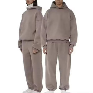 Survêtements à capuche pour homme personnalisés, 100% coton molletonné, décontractés, coupe ample, pantalon de survêtement pour homme pour l'hiver - Product Image 6