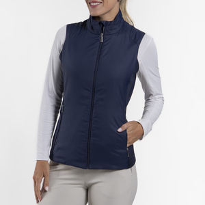 Gilet de golf sans manches en softshell à fermeture éclair intégrale, coupe-vent et isolant, de qualité supérieure, personnalisé pour femmes - Product Image 1