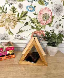 Porte-livre en bois naturel de nouvelle conception, porte-livre en bois de qualité supérieure pour adultes et enfants, table de chevet, porte-livre triangulaire - Product Image 4