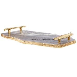 Mesa clásica decorativa forma ovalada bandeja para servir alimentos superventas hecho a mano de gran tamaño Color blanco utensilios de cocina bandeja para servir alimentos - Product Image 5