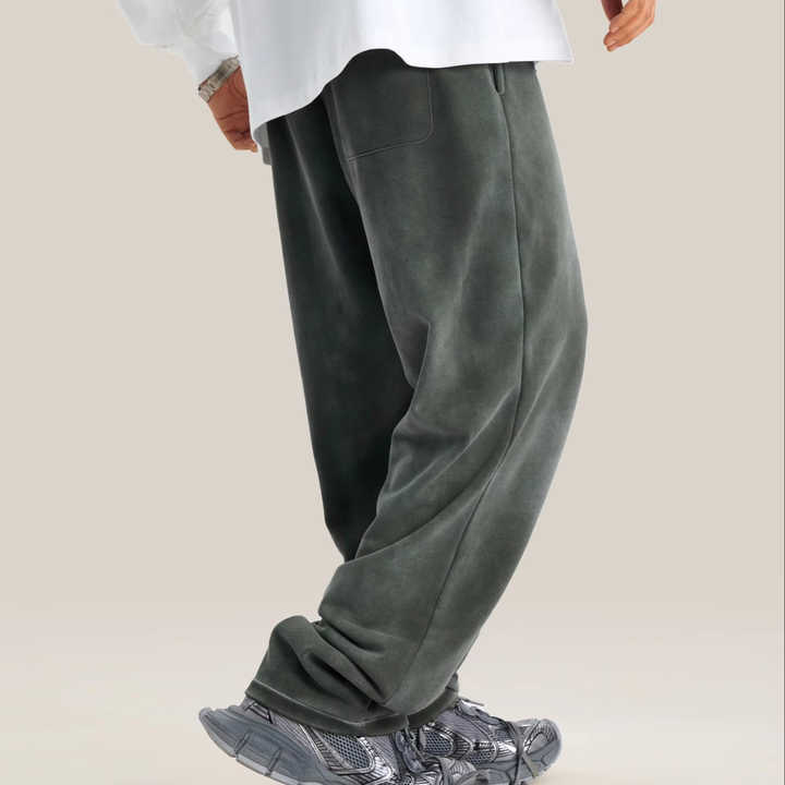 Wholesale Custom Logo Men's Loose Street Pants Trendy Brand Casual Wide Leg Straight Pant Long Leg Length