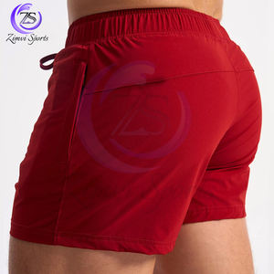 Service OEM de couleur rouge avec propre logo imprimé fait à la main dernier style vêtements de sport écologique doux au toucher Fitness entraînement Shorts de sport - Product Image 6