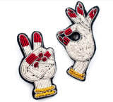 Meilleure qualité nouveau Design broches en fil de métal brodé dentelle belle étoile broche #0062203 à la mode en gros Badges bas - Product Image 4