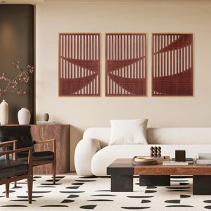 ชุดศิลปะติดผนังไม้สำหรับบ้านไร่แบบเรียบง่ายทันสมัยชุด3 16 "x 24" MDF ตกแต่งผนังไม้สำหรับห้องนั่งเล่นห้องนอนสำนักงาน - Product Image 4