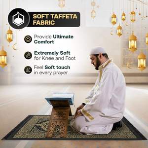 Alfombra de oración portátil con bolsa de transporte, compacta, ligera y fácil de plegar cómoda en cualquier lugar y para una oración en cualquier momento, alfombra musulmana - Product Image 5