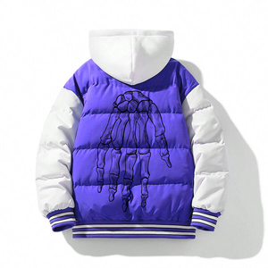 Vêtements décontractés hommes coupe-vent extérieur automne et hiver hommes cajou fleur imprimé à capuche coton veste épaisse manteau - Product Image 6