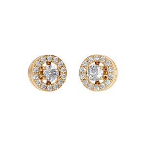 14K Solid Gold Lab Grown Diamond <b>Halo</b> Round Cut Stud <b>Earring</b> IGI Certified Gold Plated Luxury Fine Jewelry Wholesale - Product Image 3