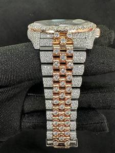 Reloj Mecánico de Lujo con Moissanita, Probador de Diamantes, Reloj con Incrustaciones de Diamantes, Reloj de Hombre con Bisel de Acero Inoxidable, Reloj de Rapero con Diamantes VVS - Product Image 5