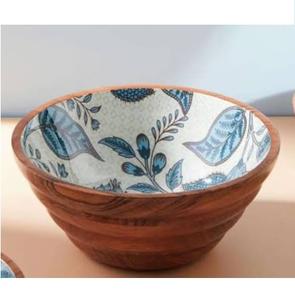 Tazón de Madera Personalizado para Servir Alimentos, Vajilla Grande con Estampado de Esmalte, Uso en Catering, Recipiente para Frutos Secos, Tazón para Mesa de Comedor - Product Image 1