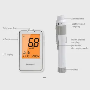 Độ chính xác chất lượng cao Bluetooth Blood Glucose Meter glucometros với 50/100 glucometro kiểm tra Strips Kit