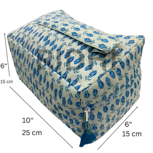 Trousse de Toilette Matelassée Tendance Bleu Ciel et Rose en Coton, Boîte Cosmétique de Voyage Réutilisable, Rangement pour Gadgets, Utilisation Quotidienne et Shopping - Product Image 3