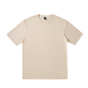 Ropa de calle informal de gran tamaño con cuello redondo de calidad superior, camisetas con hombros caídos 290GSM 100% algodón de peso pesado, camiseta en blanco - Product Image 4
