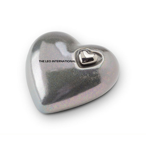 Urna de cremación de capacidad personalizada clásica elegante, diseño de corazón, cenizas de Metal, Color azul esmaltado, urnas definitivas para mascotas - Product Image 3