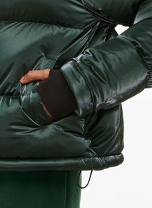 Veste d'hiver matelassée imperméable à fermeture éclair respirante pour homme, polyester vert personnalisé - Product Image 6