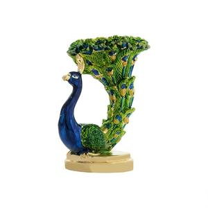 Support de bougie décoratif en métal argenté en forme de paon pour la maison, le bureau, le temple, la fête, le salon, le mandir, la pooja - Product Image 3