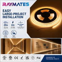 Prix d'usine, bande lumineuse COB ultra-lumineuse extra-longue de 20 m, 24 V, DC24V, CRI 90, bande lumineuse LED COB pour plafond, décoration intérieure