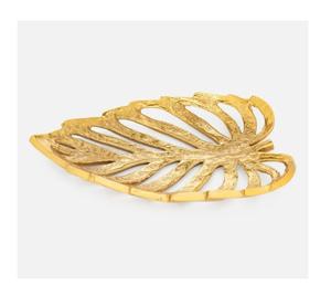 Nouveau plateau de service fantaisie en forme de feuille Forme personnalisée avec poignée en métal Plateau de service en aluminium fait main à bas prix pour un usage quotidien - Product Image 2