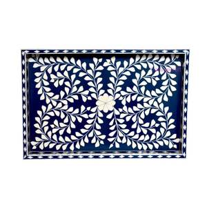 Bandeja de servicio de cocina con incrustaciones de hueso hermosa bandeja de plato Floral hecha a mano decoración del hogar regalo para uso en restaurantes - Product Image 2