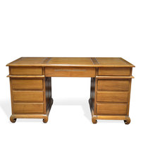 Escritorio de madera de teca maciza de estilo tradicional Clásico con cajones convertibles Color natural
