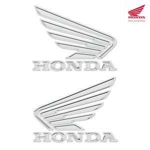 Coppia di Adesivi 3D per Moto Logo con Ali Cromate Emblemi Compatibili con Moto Honda - Product Image 1