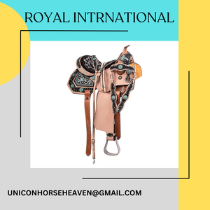อานม้าทรงเวสเทิร์น ROYAL INTERNATIONAL รุ่นขายดีที่สุด หุ้มด้วยหนังกลับ ตกแต่งลายปักสวยงาม เหมาะสำหรับการขี่ม้าแข่ง ผลิตโดยผู้ส่งออก - Product Image 2