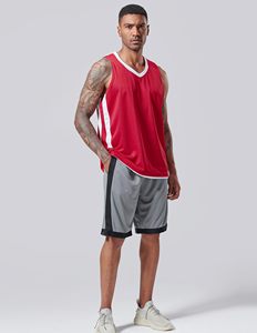 Camiseta de Baloncesto Reversible de Color Liso Simple y Transpirable, Talla Grande, 100% Poliéster, Unisex, al por Mayor - Product Image 5