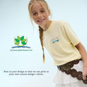 Camisetas OEM para Niñas Amriss, Diseño Personalizado Impreso, Algodón Felpa 260g, Impresión Suave, Cuello Redondo, Manga Corta, Ecológicas - Product Image 5