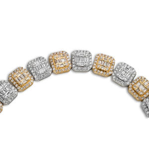 Cadena Cubana en Oro Sólido de 10K con Detalles de Diamantes Redondos y Baguette Cultivados en Laboratorio, Diseñada para Joyería Hip Hop de Moda - Product Image 3